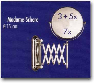 Kosmetikspiegel mit verschiedenen Vergrösserungen am ausziehbaren Gelenkarm Schere by Bavaria Bäder-Technik GdbR